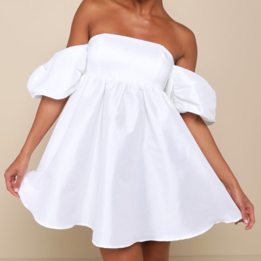 Lulus Sweet White  Mini Dress - Size XS